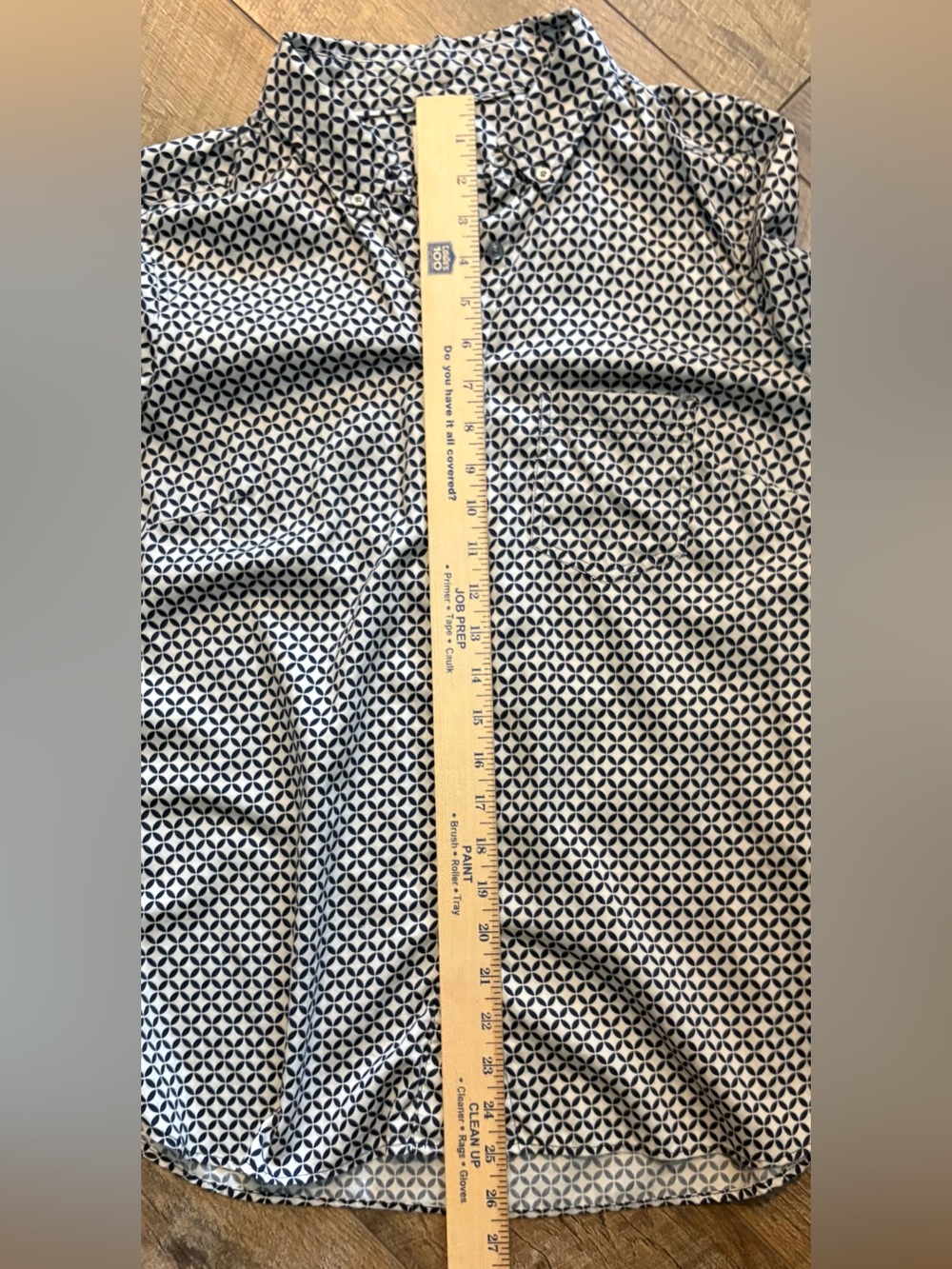 Gap The Tailored Shirt Navy Cream Geometric Button Down M - Picture 4 of 9